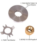 Mercury Outboard Prop Shaft Nut Kit With Thrust Washer And Tab Washer For 25 HP Through 70 HP Engines Easy Install 13 Tooth Spline Fits 73345 92647M 73345A1 18 4233 76281 69578Q1 18 3704