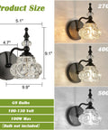 Industrial 1 Light Black Vanity Sconce With Glass Shade Wall Mount Built Tough Sleek Rust Resistant Uses G9 Bulbs