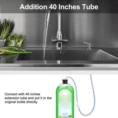 Under Sink Soap Dispenser For Kitchen Sink With 40 Inch Extension Tube Kit Built In Pump 360 Degree Rotation No More Refills