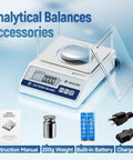 Milligram Scale 0.001g Accuracy, 500g Digital Analytical Balance With Windshield and Accessories