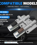 Civic 1.7L Transmission Dual Linear Shift Solenoid Replacement For Honda 2001 To 2005 With Plug And Play Fit And Easy Install 28250PLX305 28250-PLX-305 TCS247 2N1338 Reliable Smooth Shifts. silver dual shift solenoid with connector