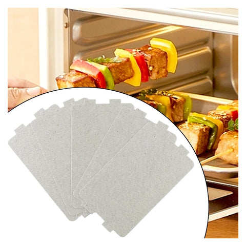 Microwave Waveguide Mica Sheets Set in use with toaster, showing durable insulation layer preventing arcing and sparks, easy install.