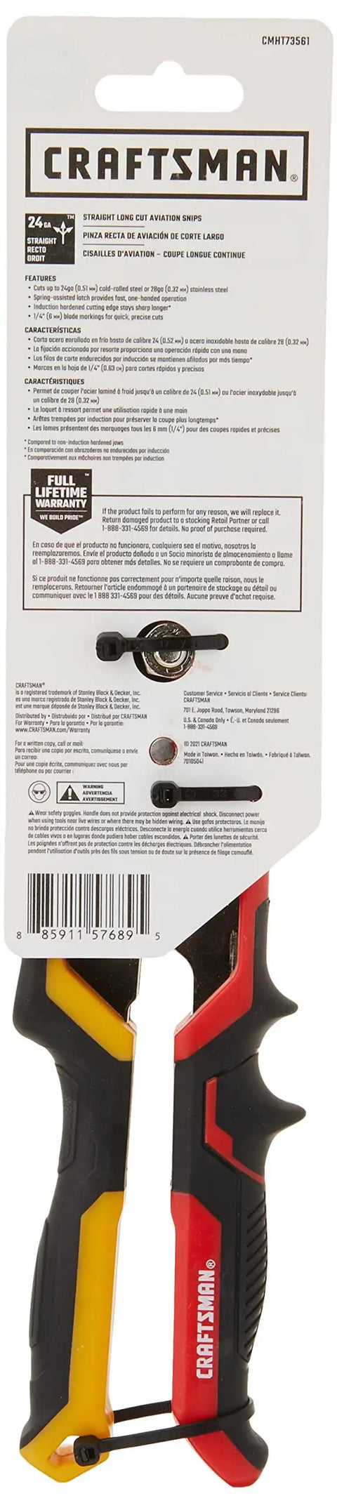 Rock Solid Aviation Snips Straight Long Cut Metal Shears For Sheet Metal And Steel Spring Loaded One Hand Operation Induction Hardened Cutting Edges No Sweat Precision Cutting For Day One Pros