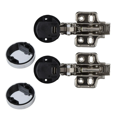 Soft Close Glass Door Hinges With Hydraulic Damping For Cabinets And Bookcases Stainless Steel 2 Pack Straight Arm Full Overlay 18mm