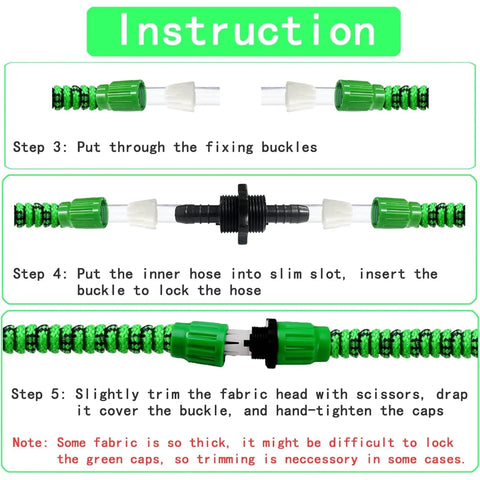 Premium Expandable Hose Repair Kit With Dual Channel Sealing Connectors For Retract Water Hose End Fixing Leaks 25 To 100 Ft Lengths Without Need To Replace Ends Or Tools In Garden Set.