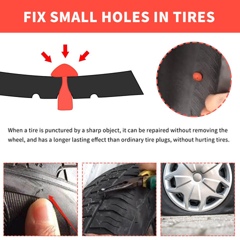 Fixing Small Holes with Tire Repair Kit With 90 Mushroom Plug Heads For Tubeless Tires Fast Patch 2.0
