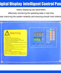 Digital display control panel for Heavy Duty Mobile Pulse Jet Dust Collector, showing performance indicators and warning label