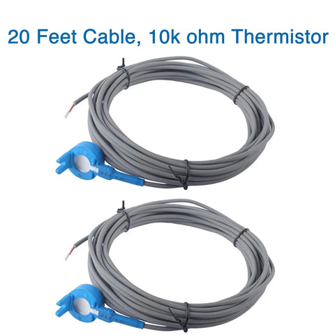 Replacement 520272 Air Water Solar Temperature Sensor With 20 Foot Cable For Pool And Spa 10k Ohm Thermistor Heavy Duty 2 Pack