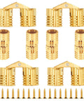 Hidden Brass Cabinet Hinges 8 Mm, 8 Pack With 32 Screws, Concealed 180 Degree Opening For DIY Jewelry Boxes, Handcrafted Projects
