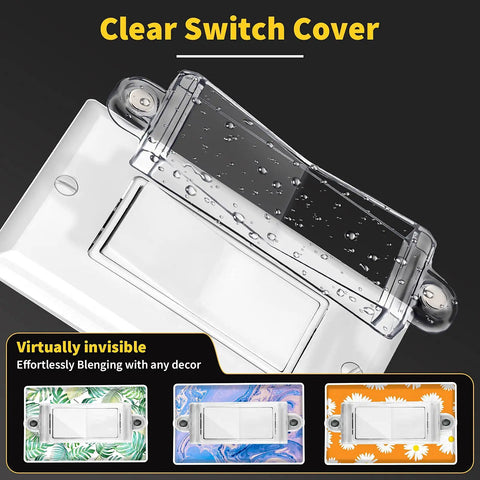 Light Switch Guard Cover For Flat Modern Rocker And Paddle Switches Clear 4 Pack Kid Safe Shield clear plastic guard on rocker switch