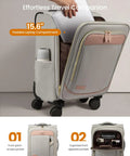 Four Piece Carry On Luggage Set That Really Fits Airline Size Rules, 21 inch suitcase with laptop compartment and pockets