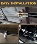 Solid Gold Universal Parking Brake Cable Replacement Kit With 110 Inch Durable Lines designed for easy installation on rear brakes.