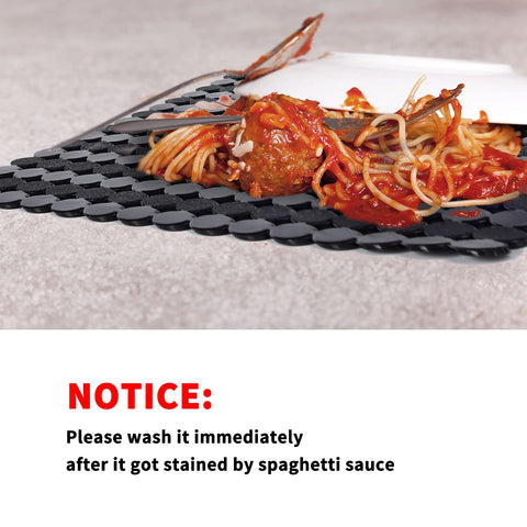 2 Pack Kitchen Sink Mat Set For Stainless Steel And Ceramic Sinks with spaghetti sauce notice