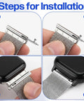 Installation steps of 20Pcs Quick Release Watch Spring Bars 22mm Stainless Steel Pins for Watch Bands Replacement Kit