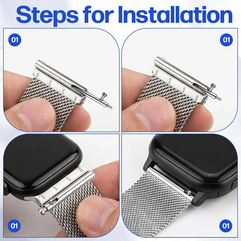 Installation steps of 20Pcs Quick Release Watch Spring Bars 22mm Stainless Steel Pins for Watch Bands Replacement Kit