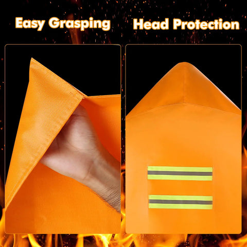 Fireproof Hooded Cloak For Home Fire Safety Go To Gear 63 X 56 Inch Fire Resistant Cape with easy grasp and head protection