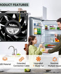 Evaporator Fan Motor Replacement For GE Refrigerators, Upgraded WR60X26866 in front of open fridge with family