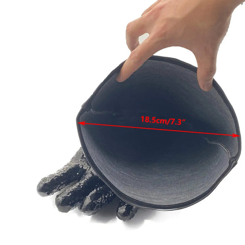 Rugged Rubber Sandblasting Gloves For Abrasive Blasting, Long 23.6 Inch Cuffs With Cotton Lining, Built For Sandblast Cabinets, Heavy Duty Hand Protection And Secure Grip, 7.3 Inch Opening For Easy Access showing glove opening