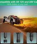 Ultimate 5 In 1 Cigarette Lighter Splitter With Usb C And Dual Usb Ports quick charge car adapter showing compatibility with 12V 24V cars.