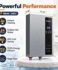 Heavy Hitter 18Kw Electric Tankless Water Heater Hands You Instant Hot Water Up To 4 To 9 Gpm Featuring A Snazzy Led Digital Display.