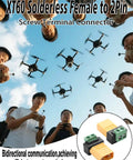 Group flying drones using XT60 Solderless Female to 2 Pin Screw Terminal Connector shown in a detail image.