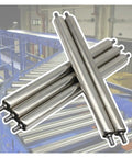 Heavy Duty Gravity Conveyor Rollers 304 Stainless Steel Replacement Tubes stacked, industrial use for assembly lines.