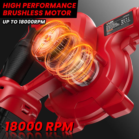 Cordless Leaf Blower And Vacuum, Brushless Motor, Six Variable Speeds Up To 180 MPH, 2 In 1 Handle, Tool Only No Battery Included