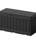 82 Gallon Resin Outdoor Storage Box All Weather Deck Box For Patio Furniture Toys Garden Tools Lockable Black Weatherproof Outdoor Storage Solution Keeps Your Yard Clean And Chill