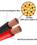 Close-up of 16 AWG copper wires in the Beefy 12 Foot 16 AWG Battery Charger Cable SAE To SAE Quick Disconnect Harness