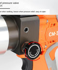 Close-up of the relief pressure valve switch on UWYTGF Cordless Battery Powered Electric Hydraulic Plier Crimping Tool.