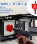 Using drill with in wall TV cable management kit for a clean wire free setup hide power cords behind wall with hole saw attachment