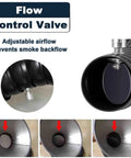 Flow Control Valve for Rock Solid Super Adjustable 360 Degree Air Extractor Arm, adjustable airflow to prevent smoke backflow.