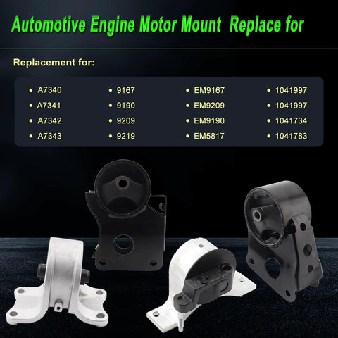 Engine Motor Mount Kit For 2002 2003 2004 2005 2006 Nissan Altima 2.5L Replacement A7340 A7341 A7342 A7343 Set Of 4 displayed