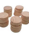 Solid Quality Natural Wood Rounds Unfinished Craft Discs Killer For Diy Projects Awesome Rustic Home Decor Super Easy To Paint Sweet Results Guaranteed Bulk Fifty Pack stacked wood rounds.
