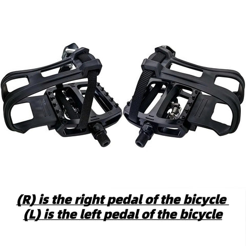 3-In-1 SPD Clipless And Toe Clip Bike Pedals For Indoor Cycling, Compatible With Peloton Schwinn Sunny, aluminum body, pair view