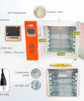 Digital Forced Air Drying Oven With Temperature Control And Adjustable Fan 14x14x14 Inch Chamber Kiln Style Heating Oven interior view