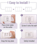 Installation steps for Screwless Decorator Wall Plates White 3 Pack 3 Gang Switch Cover Plate Electrical Outlet Cover