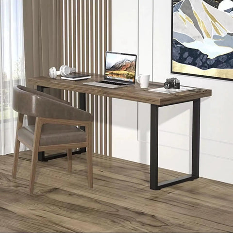 Heavy Duty Metal Table Legs Set Of 2, Industrial Square Support Base 72cm Height, Black Iron Desk And Coffee Table Legs For DIY Furniture Build, Sturdy Frame With Mounting Screws, Built Different Quality in modern workspace.