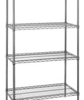 Heavy Duty Adjustable Wire Shelving Rack With Chrome Plated Steel, 72 x 36 x 86 inches, used for garage or kitchen storage.