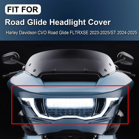 Headlamp Guard For Harley Road Glide CVO ST And FLTRXSE 2023 2025 Ride Ready Lightweight PC Headlight Cover on motorcycle