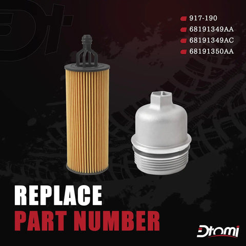 Aluminum Engine Oil Filter Housing Cap With Oil Filter Assembly Replacement For Jeep Chrysler Dodge Ram 3 6L V6 Vehicles