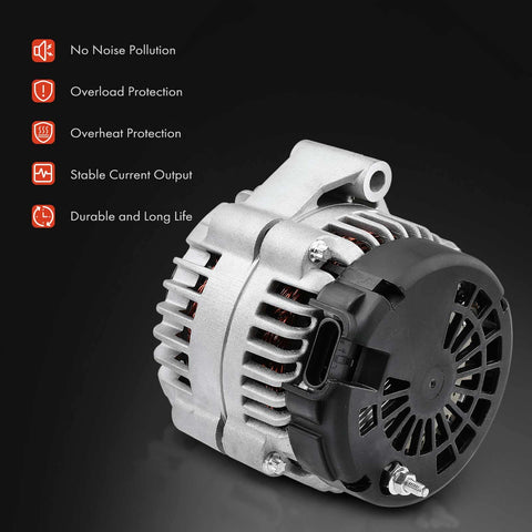 Drop In Replacement 12V 105A Alternator For GM Trucks And SUVs Direct Fit With 6 Groove Pulley And 4 Pins Fits Chevrolet