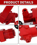 Ultra Durable 12 Volt 20 GPM Explosion Proof Fuel Transfer Pump For Gasoline Diesel showing detailed red metal housing and connections.