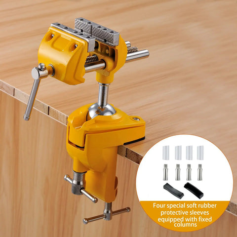 Tough As Nails Three Inch Heavy Duty Bench Vise With Rock Solid Steel Build And True Three Sixty Degree Swivel Base For Killer Multi Purpose Shop Clamping Accuracy mounted on a wood surface.