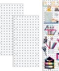 Dope White Pegboard Panels For Wall Organization In Craft Room Kitchen Garage Living Room Bathroom And Study Easy To Install Four Piece Set 10x10 Inch Each With 1/4 Inch Holes Splices To 20x20 Or 10x40 ABS Durable Build shown with accessories