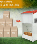 Heavy Duty Gravity Automatic Pet Feeder Galvanized Steel Food Trough Auto Refill Dispenser with food storage capacity.
