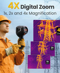 Engineer using Handheld Thermal Camera With 512x384 IR Resolution 2MP Visible Camera 3.5 Inch IPS Screen Laser Rangefinder in field
