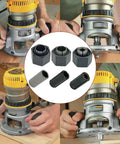 Router Collet Chuck And Nut Set With Reducer Sleeves For Easy Swap One Half Inch And One Quarter Inch Shanks Replacement Kit