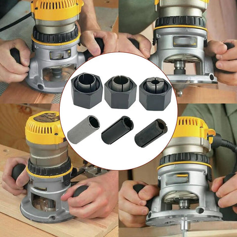 Router Collet Chuck And Nut Set With Reducer Sleeves For Easy Swap One Half Inch And One Quarter Inch Shanks Replacement Kit