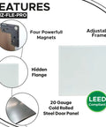 No Sweat 10.5 X 12 Inch Magnetic Wall Access Panel With Rapid Tune Frame And Solid Steel Body For Seamless Drywall Ceilings features adjustable frame and four magnets.